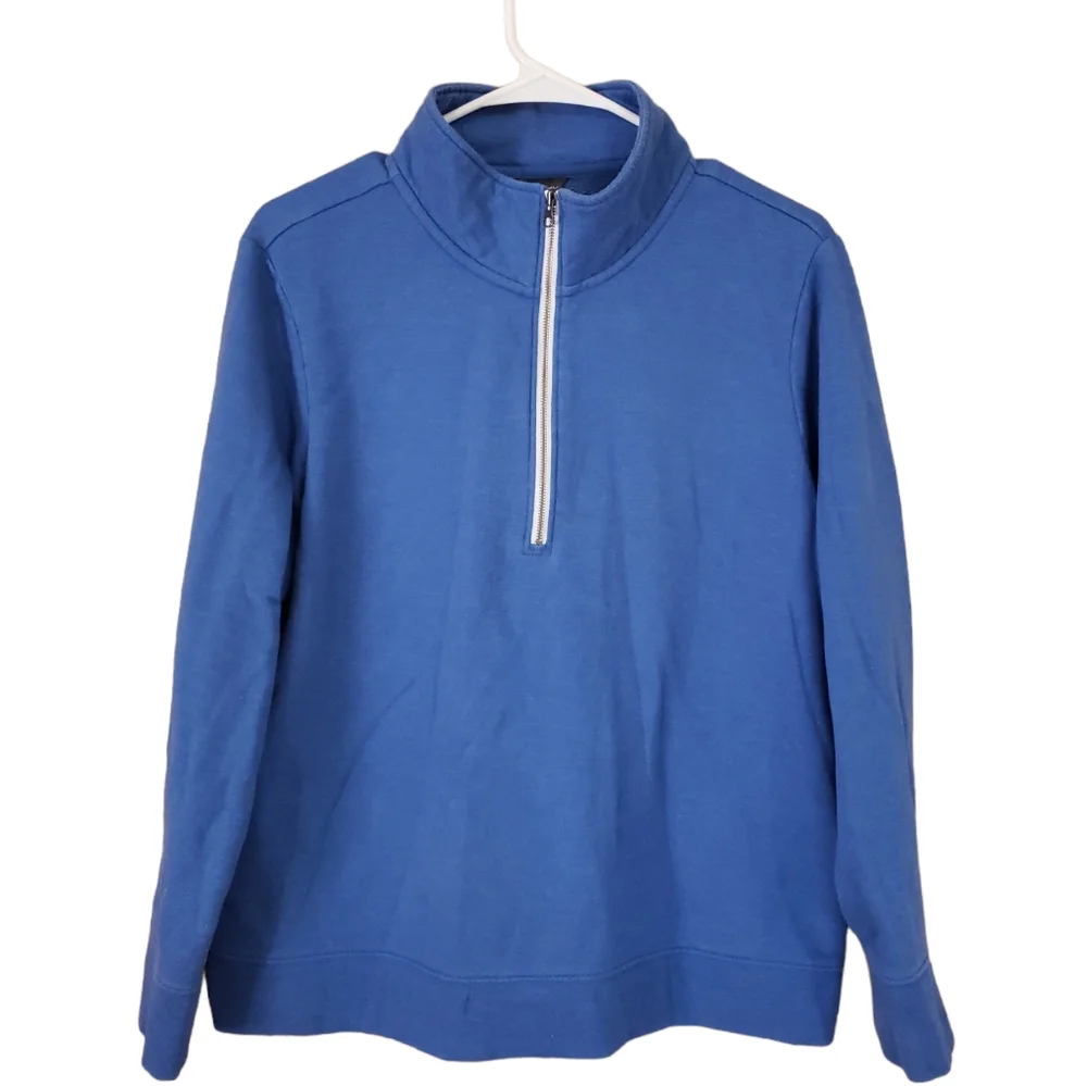 Eddie Bauer Women's Large Blue 1/2 Zip Sweatshirt - Picture 1 of 9